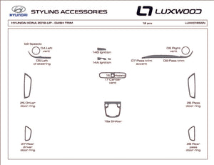 Hyundai Kona (SUV) | 2022-2023 | Dash kit (Signature) | #LUXKO22SGN