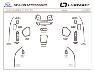 Hyundai Venue (SUV) | 2020-2025 | Dash kit (Full) | #LUXVU20INF
