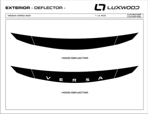 Nissan Versa (Sedan) | 2021-2025 | Hood Deflector w/logo | #LUXVE21DEL