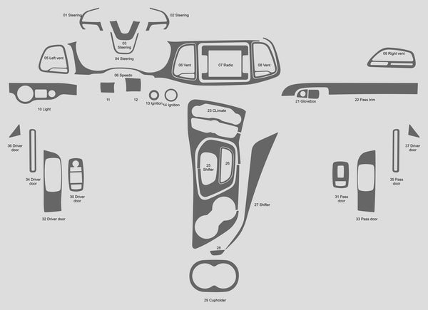 Dodge Challenger (Coupe) | 2015-2023 | Dash kit (Full) | #DOCH15RCF
