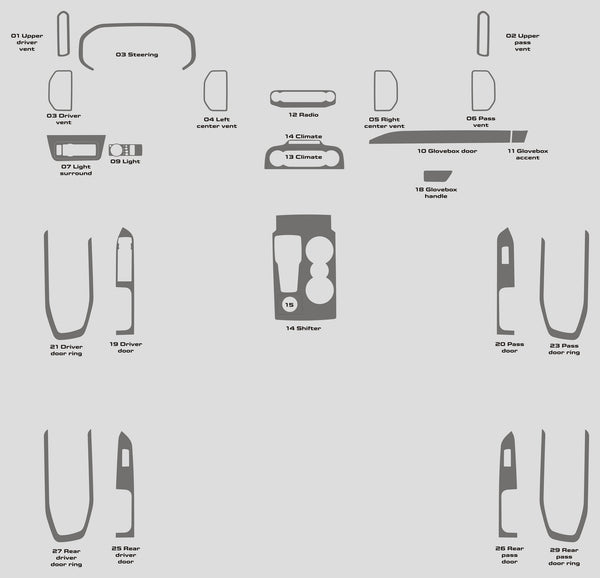 Ford Bronco Sport (SUV) | 2021-2025 | Dash kit (Full) | #FOBS21INT