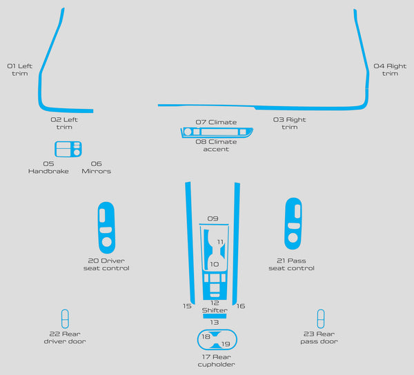 Hyundai Ioniq 6 (Sedan) | 2023-2025 | Dash kit (Full) | #HYI623INF