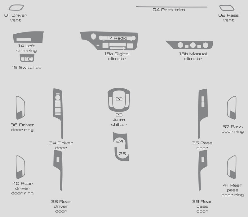 Hyundai Kona (SUV) | 2024-2024 | Dash kit (Full) | #LUXKO24INT