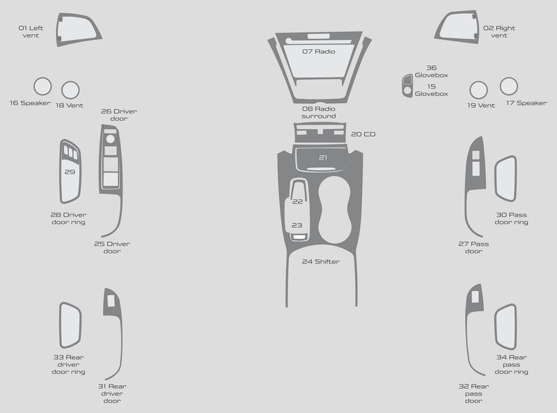 Acura MDX (SUV) | 2014-2015 | Dash kit (Full) | #ACMD14INT