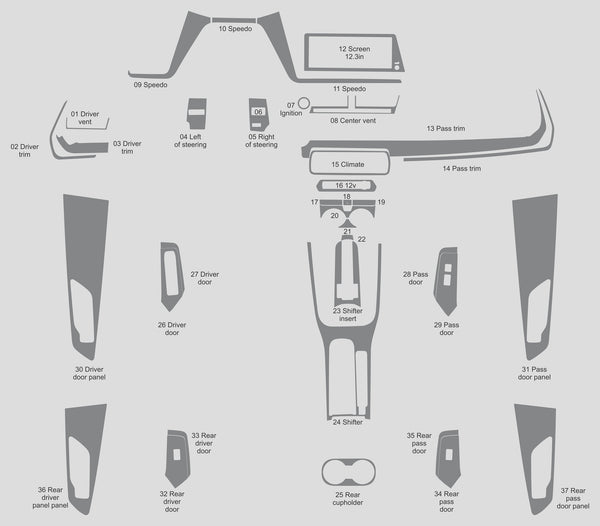 Toyota Prius Prime (Hatchback) | 2023-2025 | Dash kit (Full) | #TOPR23INF