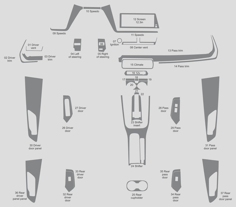 Toyota Prius Prime (Hatchback) | 2023-2025 | Dash kit (Full) | #TOPR23INF