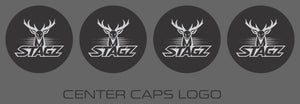 AMASTAGZ 4 PCS Universal Wheel Center Caps – Genuine Carbon Fiber – Fits Cars & Trucks – 2.5 In. (63 mm), Stagz Edition