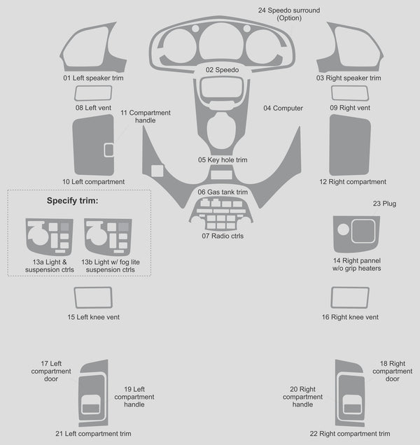 Honda Gold Wing (Motocycle) | 2001-2004 | Dash kit (Full) | #HOGO01INF