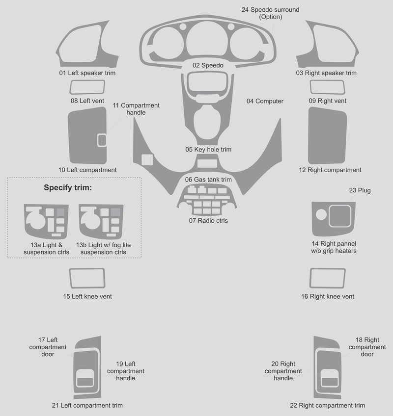 Honda Gold Wing (Motocycle) | 2001-2004 | Dash kit (Full) | #HOGO01INF