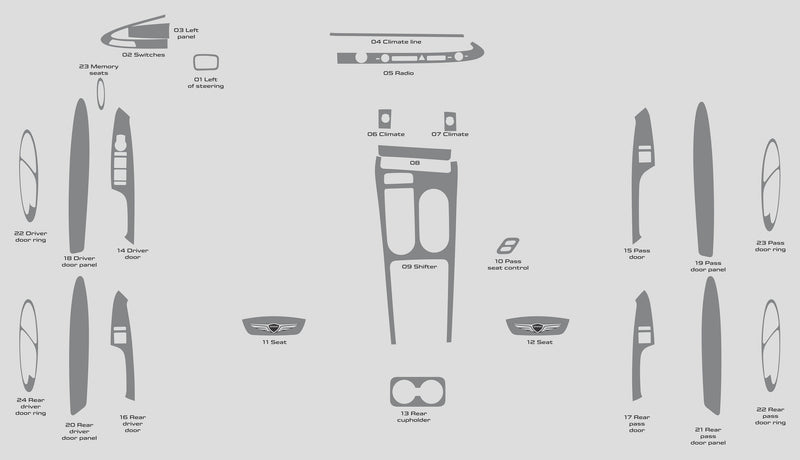 Genesis GV70 (SUV) | 2025-2025 | Dash kit (Full) | #GEV725INF