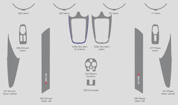 McLaren 570S (Coupe) | 2015-2021 | Dash kit (Full) | #MC5715INF