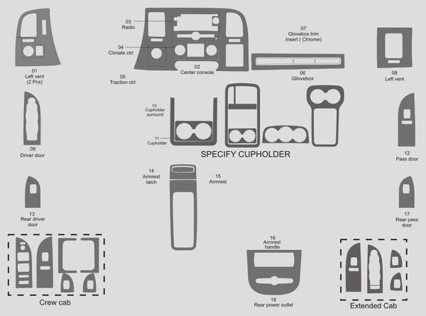 Chevrolet Silverado 2500HD (Extended Cab) | 2007-2013 | Dash kit (Full) | #CHSI07INF