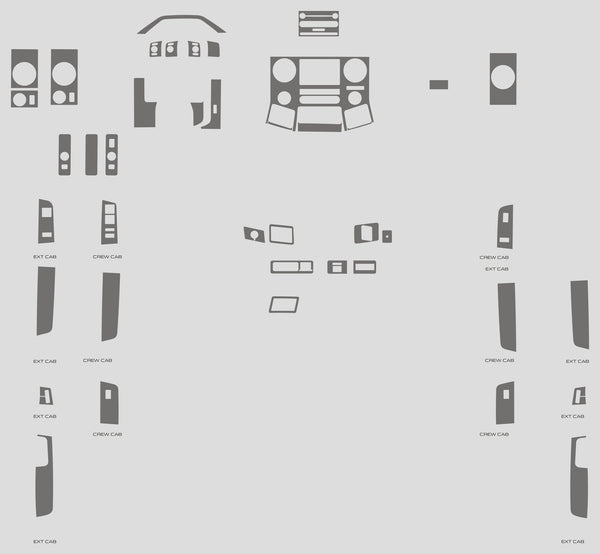 Ford F-250 Super Duty (SuperCabine) | 2011-2016 | Kit tableau de bord (complet) | #FOF211INF