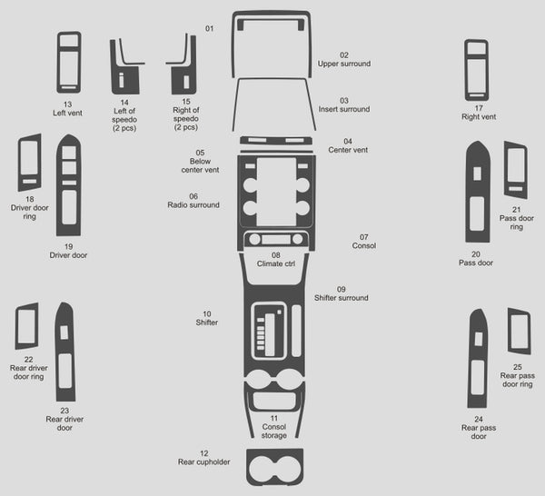 Ford Escape (SUV) | 2008-2012 | Dash kit (Full) | #FOES08INF