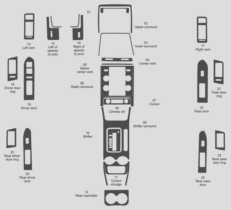 Ford Escape (SUV) | 2008-2012 | Dash kit (Full) | #FOES08INF
