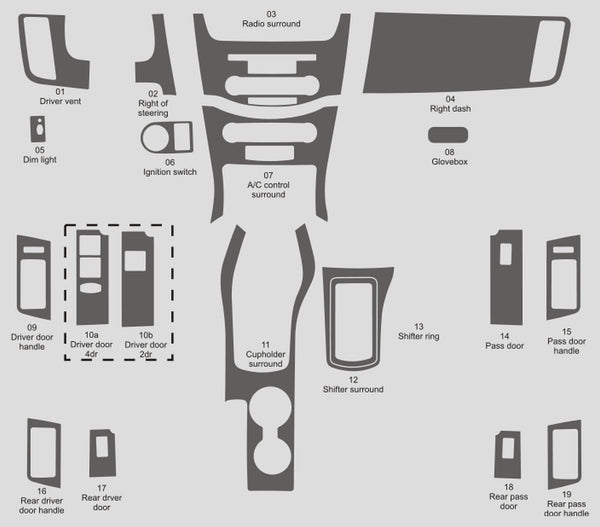 Ford Focus (Coupé) | 2009-2011 | Kit tableau de bord (complet) | #FOFO09INF