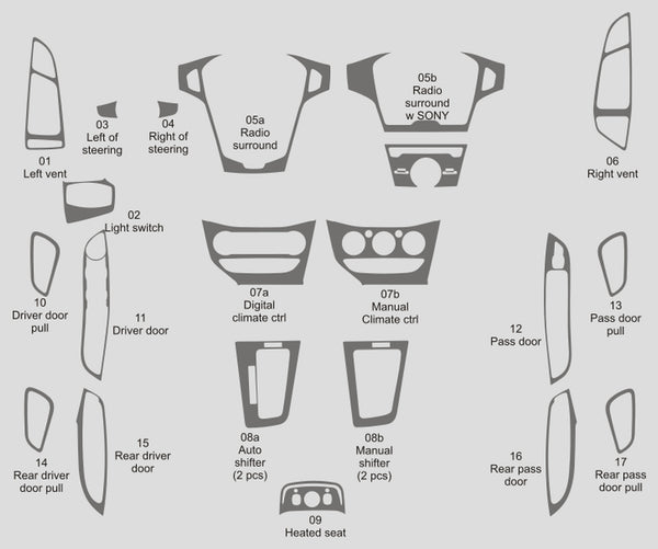 Ford Focus (à hayon) | 2012-2014 | Kit tableau de bord (complet) | #FOFO12INF