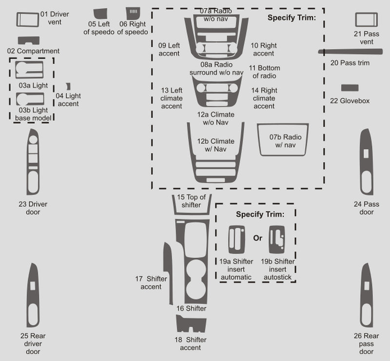 Ford Fusion Hybrid (Sedan) | 2010-2011 | Dash kit (Full) | #FOFU10INF