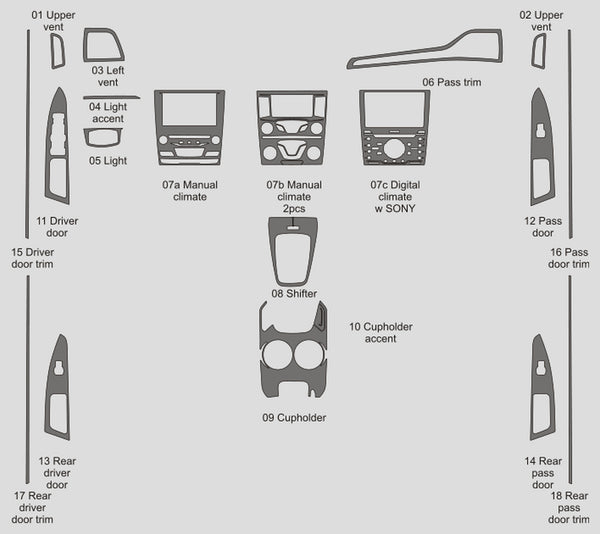 Ford Fusion (berline) | 2012-2016 | Kit tableau de bord (complet) | #FOFU12INF