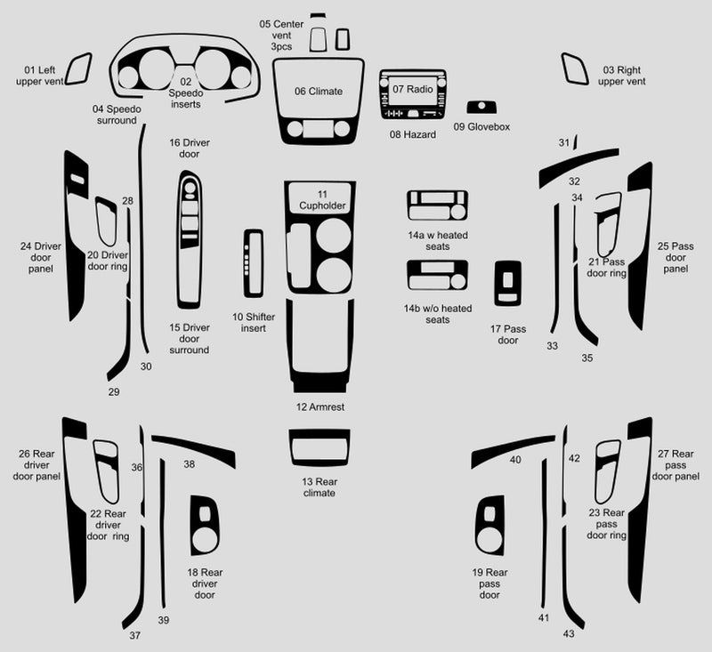 GMC Acadia (VUS) | 2013-2016 | Kit tableau de bord (complet) | #GMAC13INF