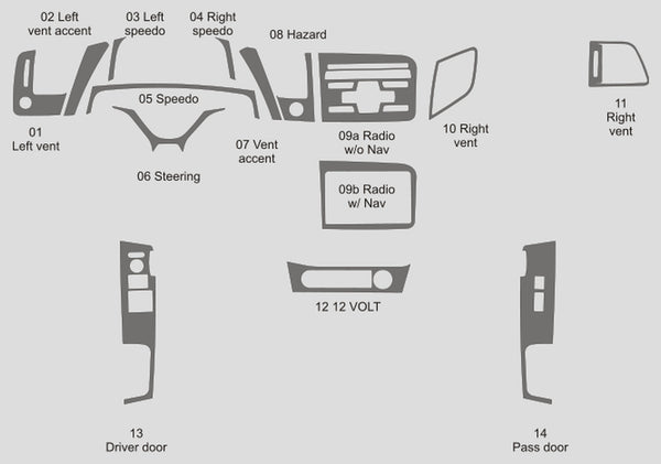 Honda Civic (Coupe) | 2012-2012 | Dash kit (Signature) | #HOC212SGN