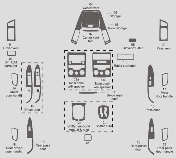 Hyundai Elantra Touring (Hatchback) | 2009-2012 | Kit tableau de bord (complet) | #HYEL11SGN