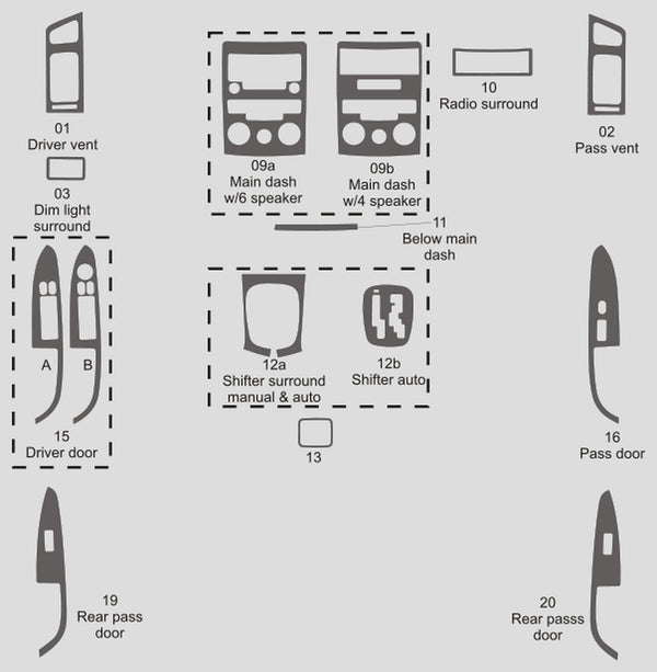 Hyundai Elantra Touring (Hatchback) | 2009-2012 | Kit tableau de bord (Signature) | #HYET09SGN