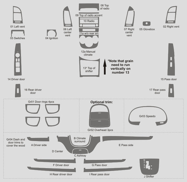 Hyundai Santa Fé (SUV) | 2007-2012 | Kit tableau de bord (complet) | #HYSA07INF