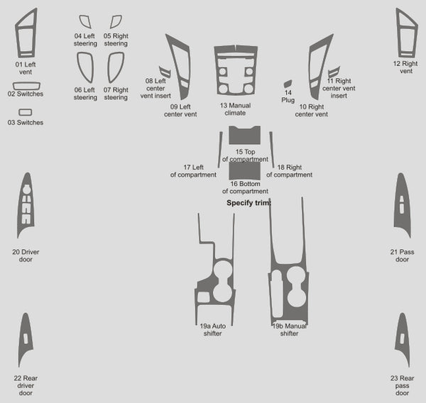 Hyundai Sonata hybride (berline) | 2011-2012 | Kit tableau de bord (complet) | #HYSG11INF