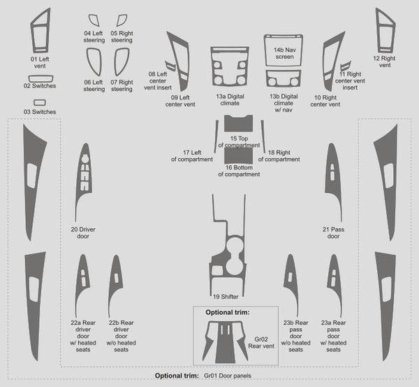 Hyundai Sonate (berline) | 2011-2012 | Kit tableau de bord (complet) | #HYSO11INF