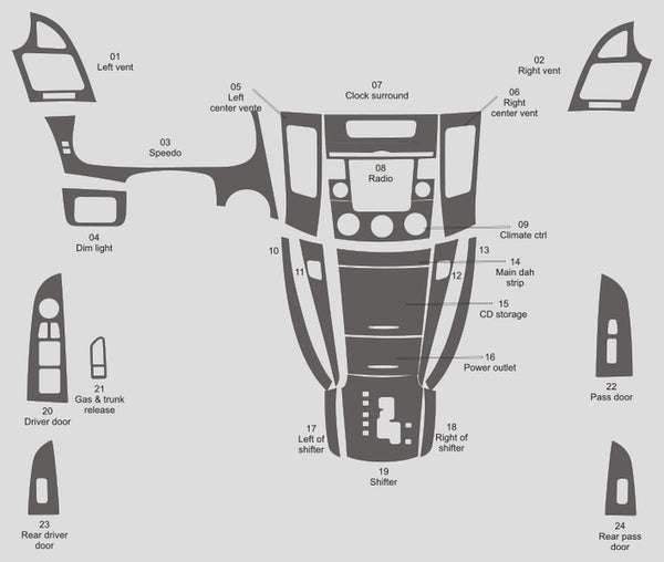 Hyundai Sonate (berline) | 2009-2010 | Kit tableau de bord (complet) | #HYSO09INF