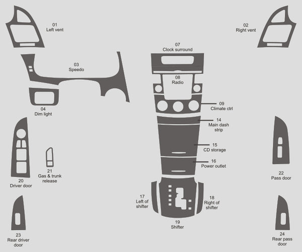 Hyundai Sonate (berline) | 2009-2010 | Kit tableau de bord (Signature) | #HYSO09SGN