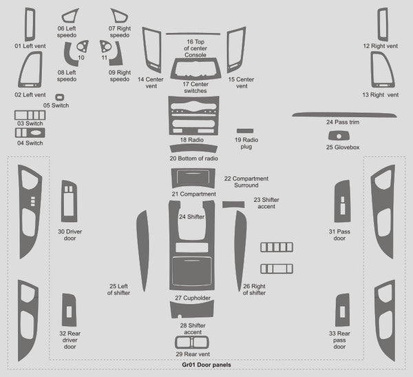 Infiniti FX35 (VUS) | 2009-2013 | Kit tableau de bord (complet) | #INFX09INF