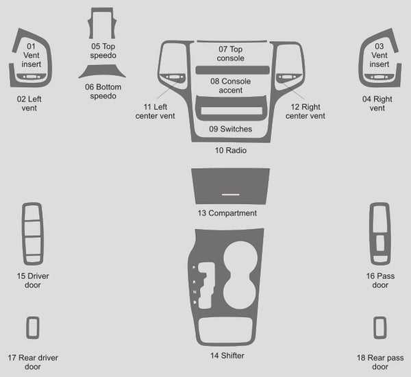 Jeep Grand Cherokee (VUS) | 2011-2013 | Kit tableau de bord (complet) | #JEGC11INF