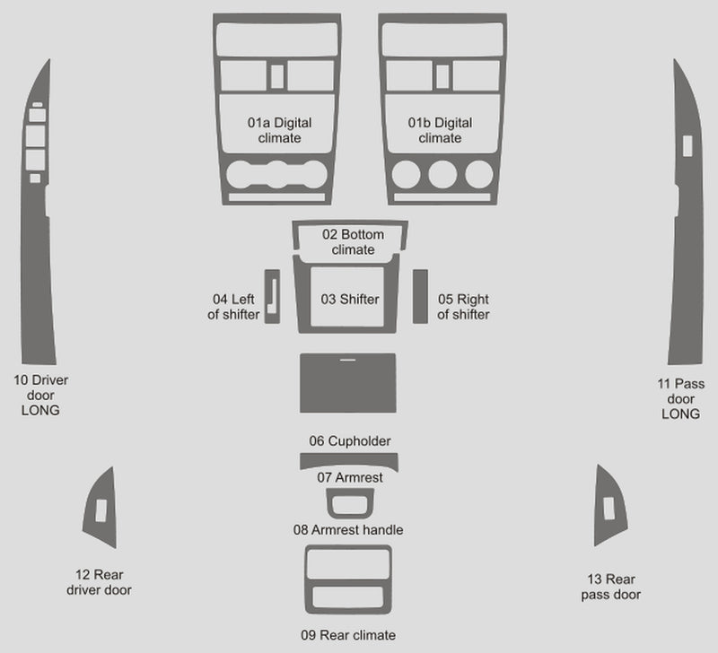 Mazda CX-9 (VUS) | 2010-2015 | Kit tableau de bord (complet) | #MAC910INF