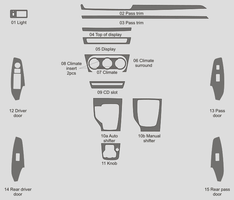 Mazda 3 (berline) | 2014-2017 | Kit tableau de bord (complet) | #MAM314INF