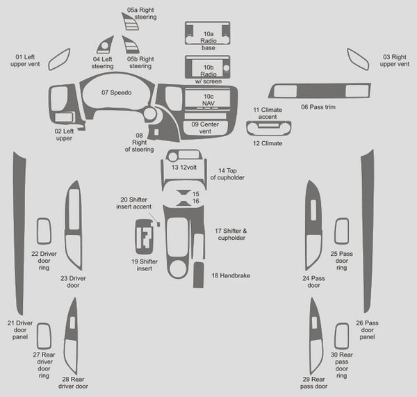 Mitsubishi Outlander (VUS) | 2014-2016 | Kit tableau de bord (complet) | #MIOU14INF