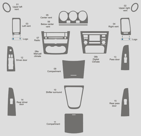 Nissan Altima (berline) | 2010-2012 | Kit tableau de bord (complet) | #NIAL10INF