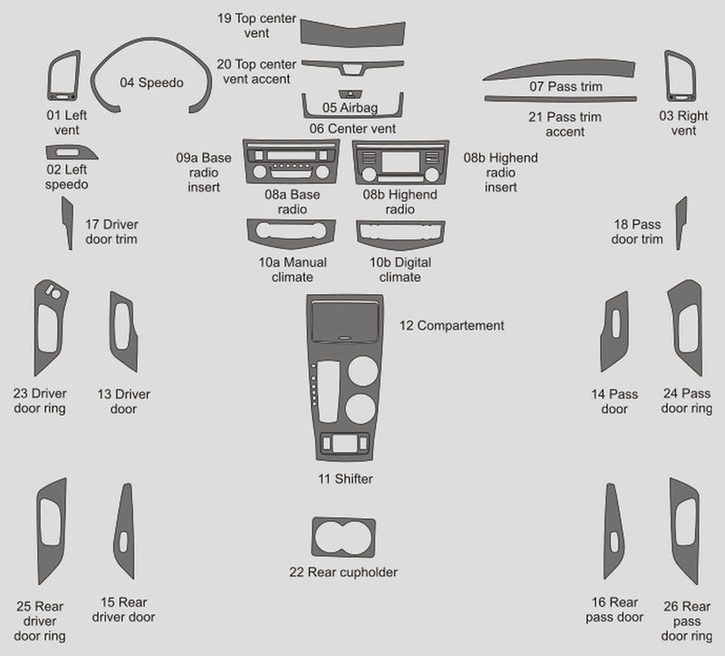 Nissan Altima (berline) | 2013-2015 | Kit tableau de bord (complet) | #NIAL13INF