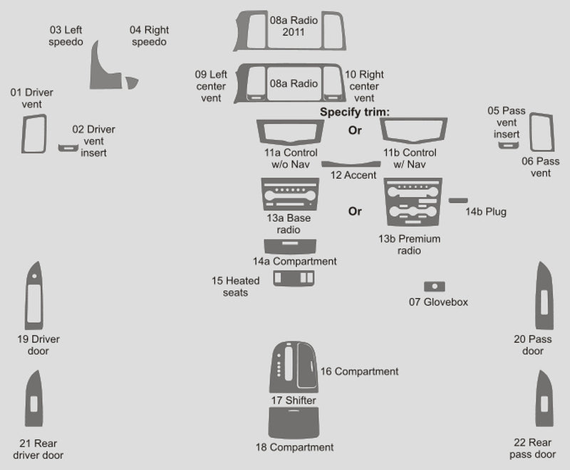 Nissan Murano (VUS) | 2009-2014 | Kit tableau de bord (complet) | #NIMU09INF