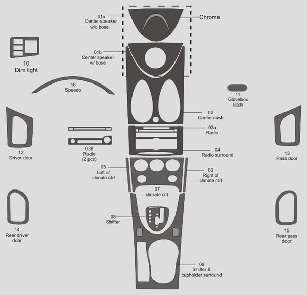 Nissan Rogue (VUS) | 2011-2011 | Kit tableau de bord (complet) | #NIRO11INF