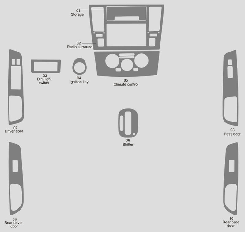 Nissan Versa (berline) | 2007-2011 | Kit tableau de bord (complet) | #NIVE07INF