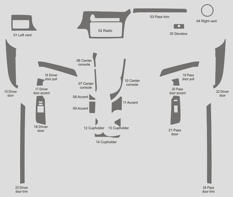 Scion tC (Hatchback) | 2011-2016 | Dash kit (Full) | #SCTC11INF