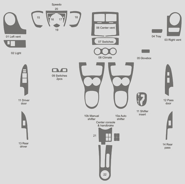 Scion xD (Hatchback) | 2008-2016 | Dash kit (Full) | #SCXD11INF