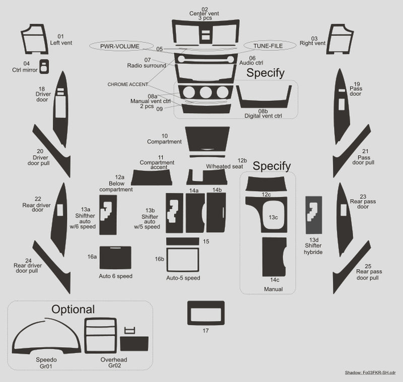 Toyota Camry Hybrid (Sedan) | 2007-2011 | Dash kit (Full) | #TOCA07INF