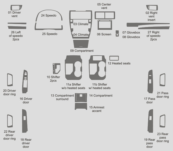 Toyota Camry Hybrid (Sedan) | 2012-2014 | Dash kit (Full) | #TOCA12INF