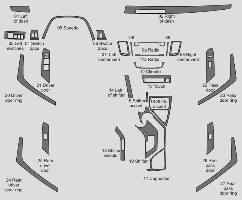 Toyota RAV4 (SUV) | 2013-2015 | Dash kit (Full) | #TORA13INF