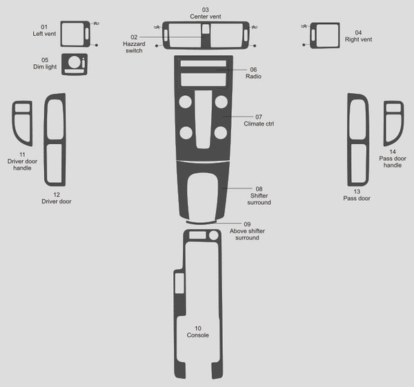 Volvo C30 (Hatchback) | 2008-2016 | Dash kit (Full) | #VOC308INF