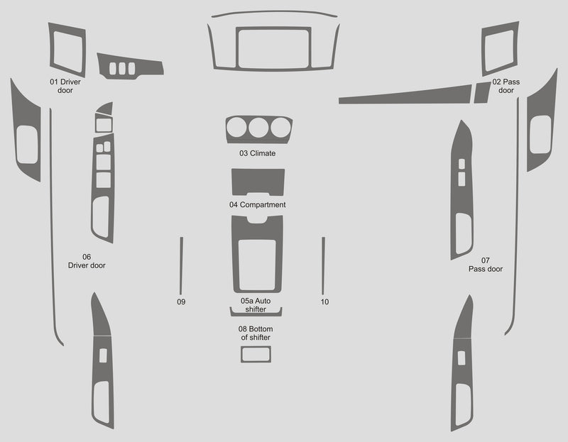 Mitsubishi Lancer (berline) | 2016-2017 | Kit tableau de bord (complet) | #MILA17INF