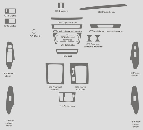 Mazda 3 (à hayon) | 2017-2018 | Kit tableau de bord (complet) | #MAM317INF